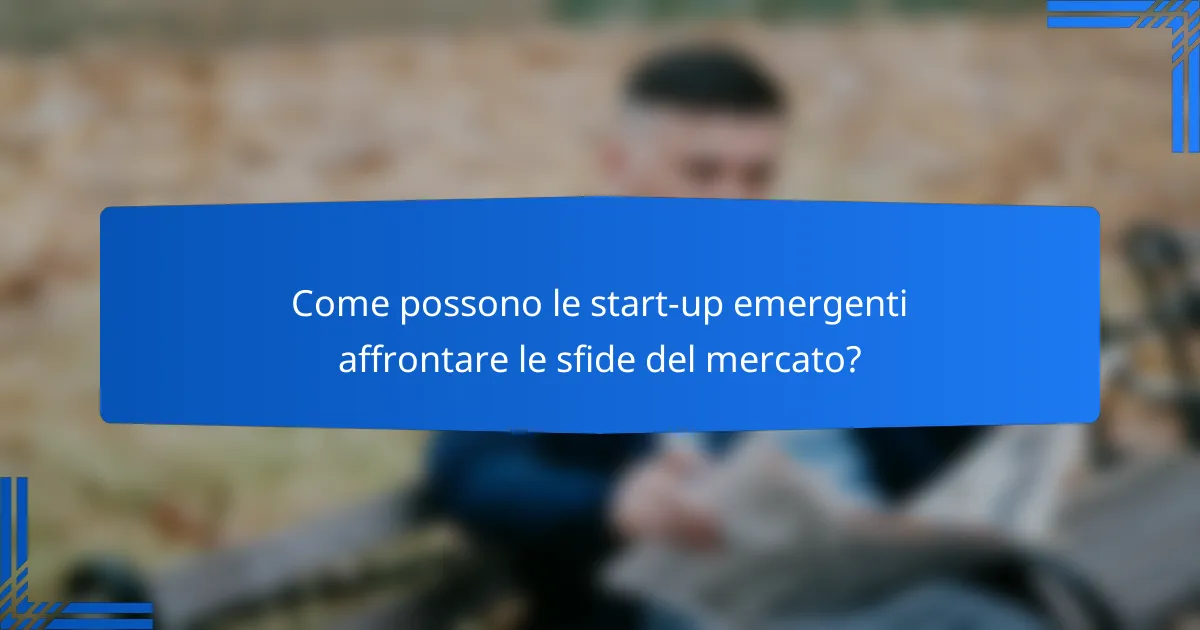 Come possono le start-up emergenti affrontare le sfide del mercato?