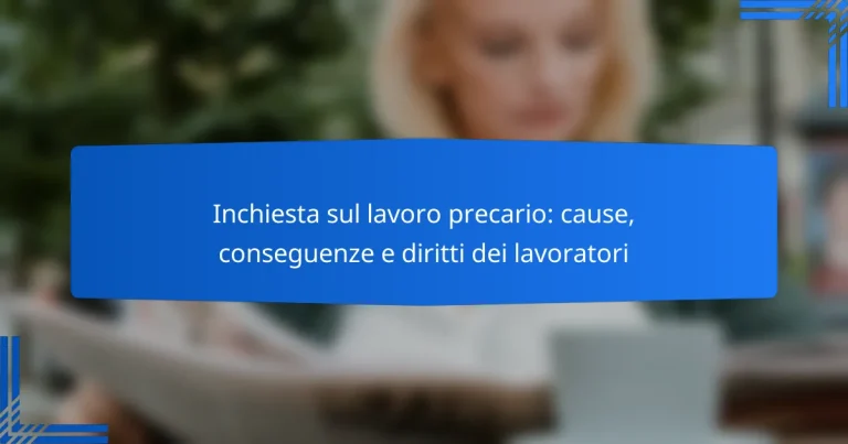 Inchiesta sul lavoro precario: cause, conseguenze e diritti dei lavoratori