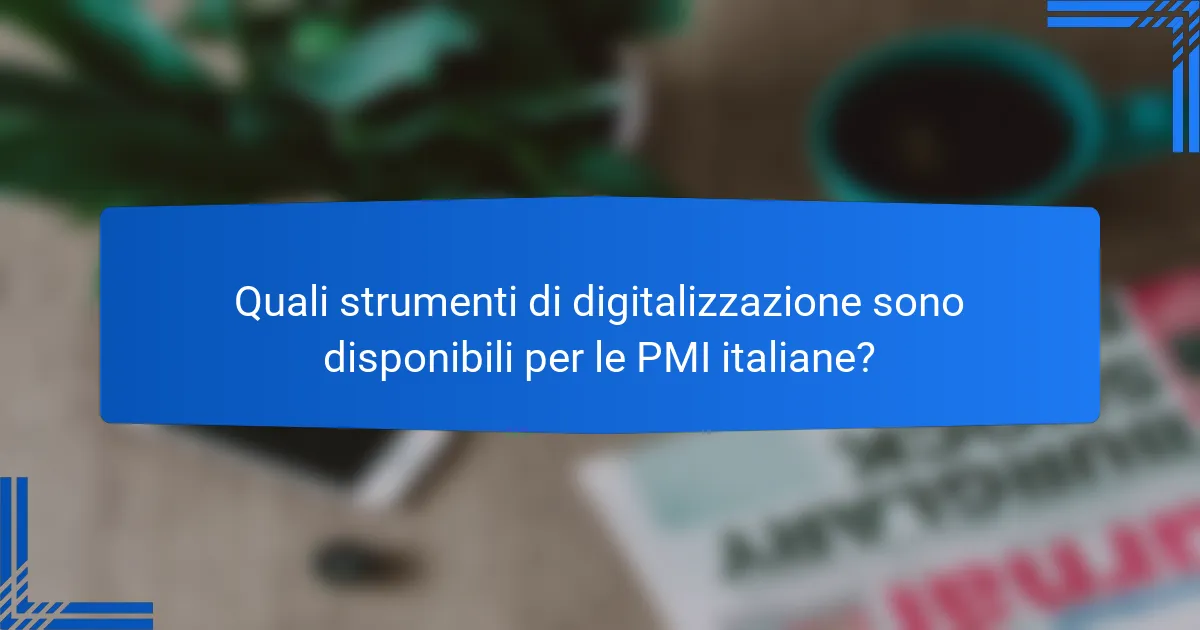 Quali strumenti di digitalizzazione sono disponibili per le PMI italiane?